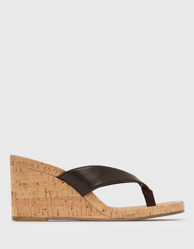 Betts - Wider Fit Sable 2 Thong Wedge Casual Sandals