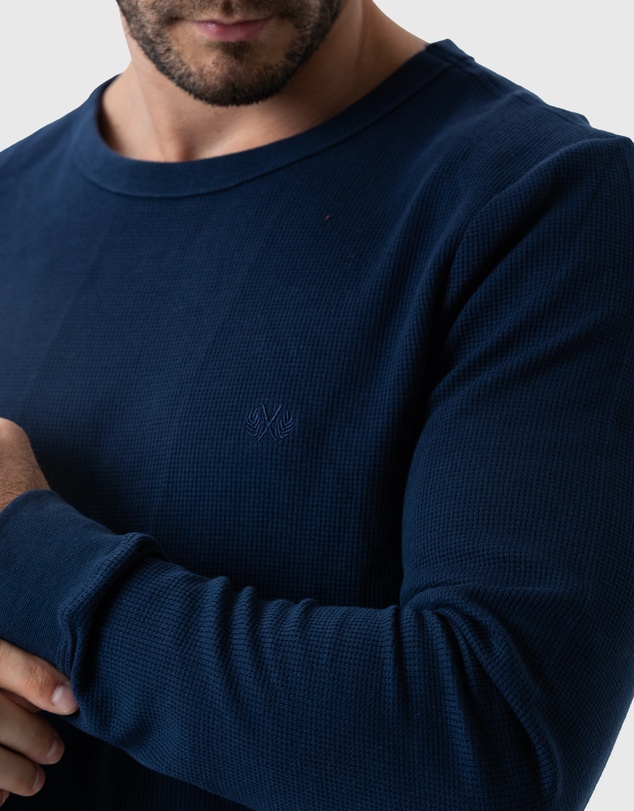 Coast Clothing - Mens Navy Waffle Top