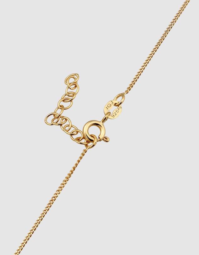 Elli Jewelry - Garnet Choker Necklace in Gold-Plated 925 Silver