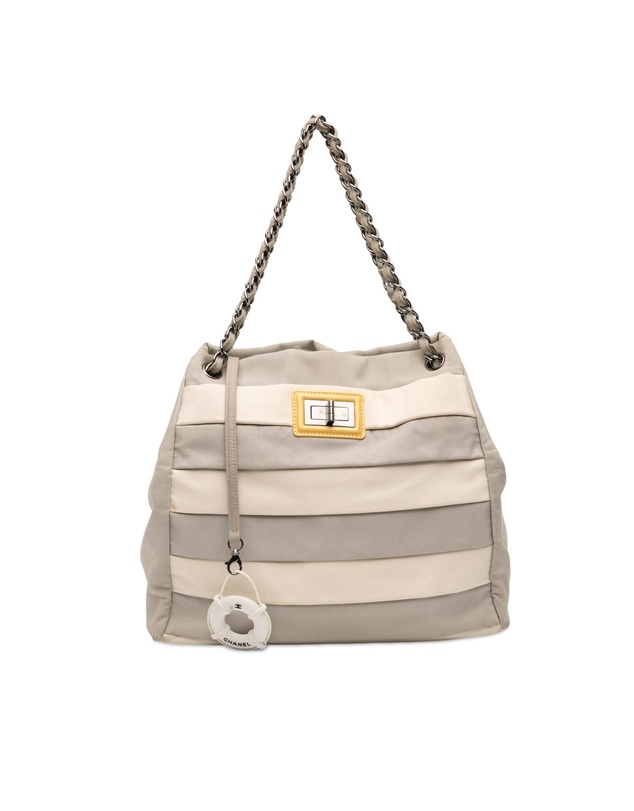 Pre-Loved by Azura Reborn - Pre-Loved Bicolor Nylon Grosgrain Reissue 2.55 Shopping Tote