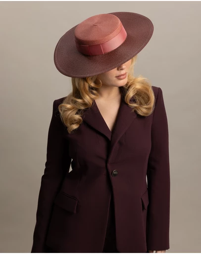 Morgan & Taylor - Domino Racewear Boater in Rose Pink