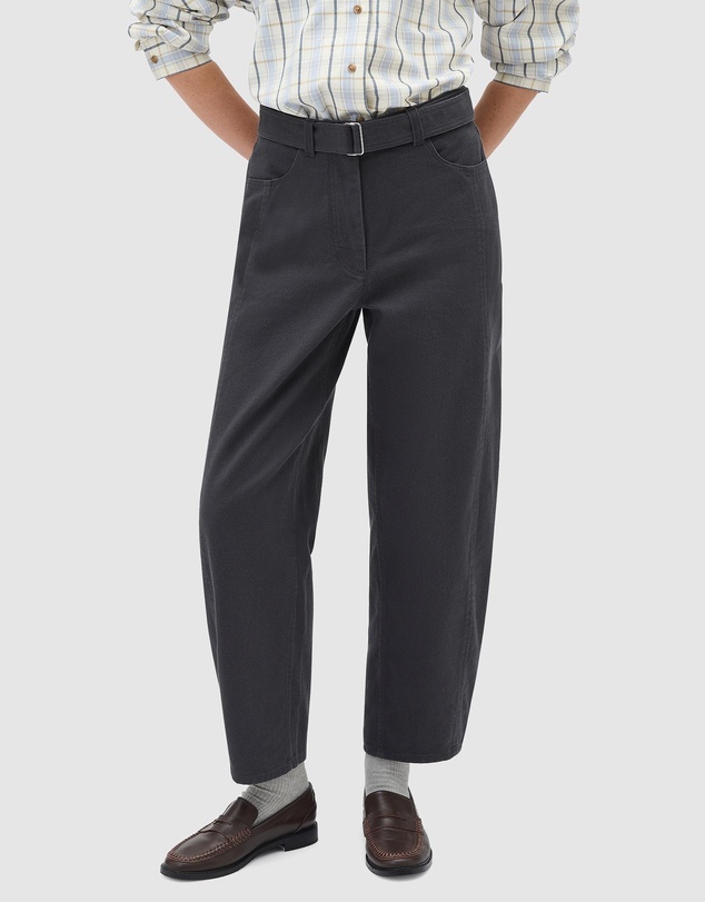 Oroton - Washed Twill Barrel Leg Pants