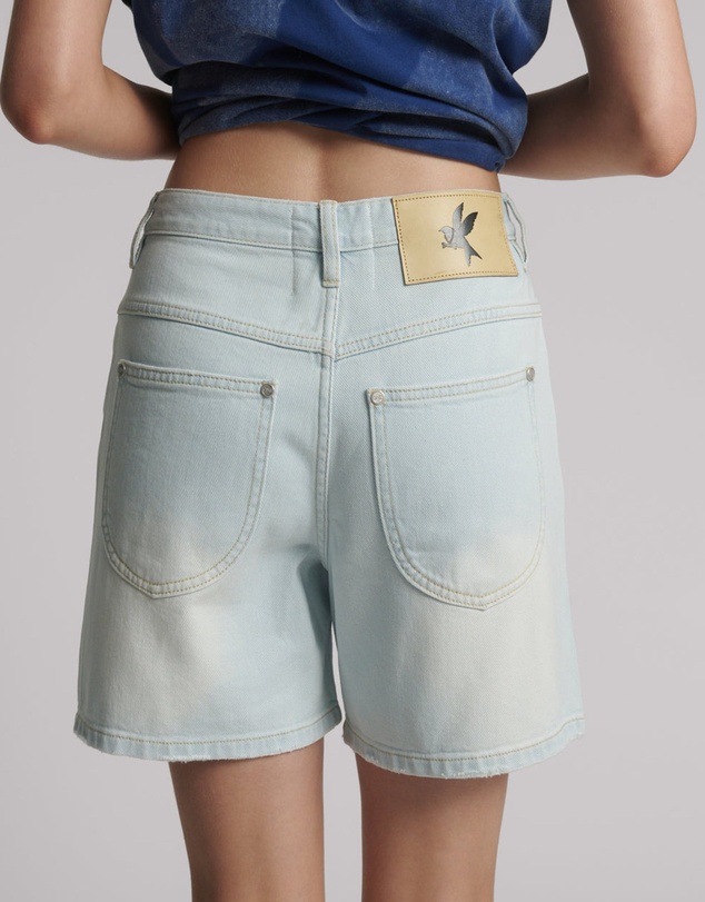 ONE TEASPOON - Kinks Mid Waist Long Length Denim Shorts - Le Surf