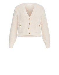 City Chic - Plus size Chloe True Knit Cardigan - cream melange