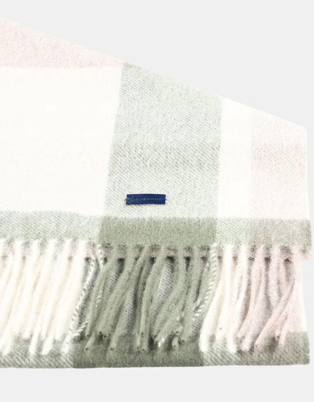 Henry Bucks - HENRY BUCKS Merino Wool Check Scarf GREEN MULTI