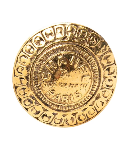 Pre-Loved by Azura Reborn - Pre-Loved Gold Plated 31 Rue Cambon Round Brooch