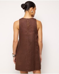 AERE - Lila Linen Shift Mini Dress