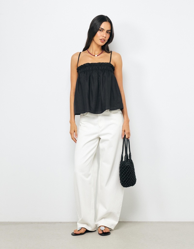 AERE - Alana Linen Strapless Top