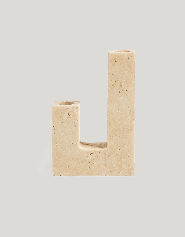No.22 - Travertine Irregular Candlestick Holder