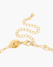 Lovisa - Waterproof Gold Plated Stainless Steel Lapis Lazuli Semi Precious Stone Chain Layered Necklace