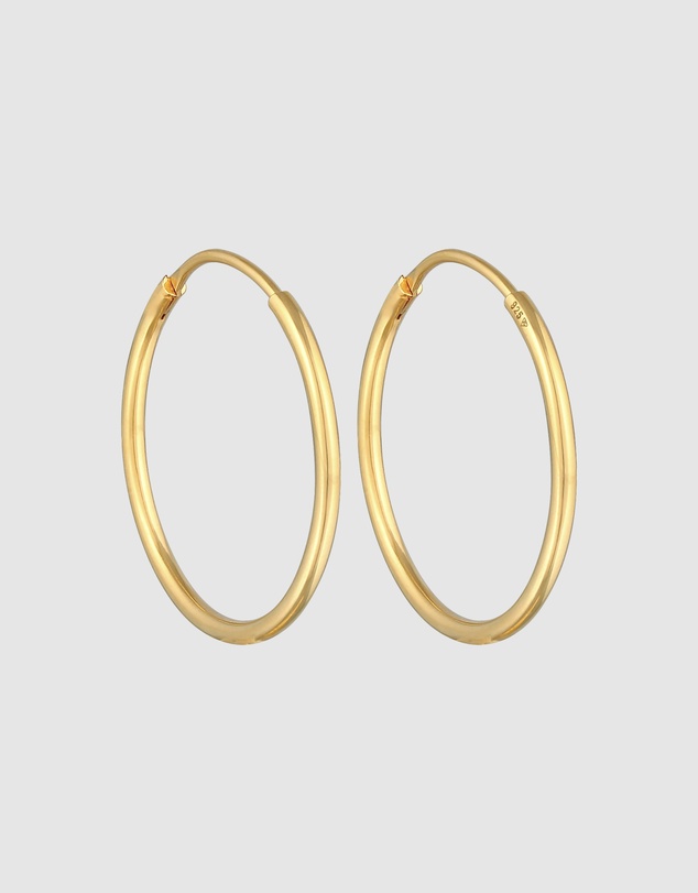 Elli Jewelry - Minimalist Hoop Earrings in Gold-Plated 925 Silver