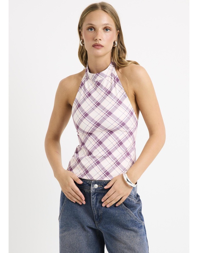 Insight - Clover Check Backless Top