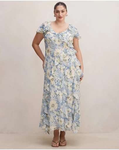 Forever New Curve - Elly Curve Ruffle Maxi Dress