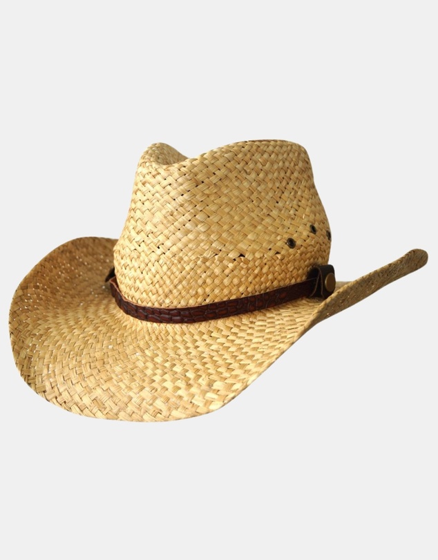 Jacaru - Jacaru 1818F Straw Cowboy Hat with Croc Band