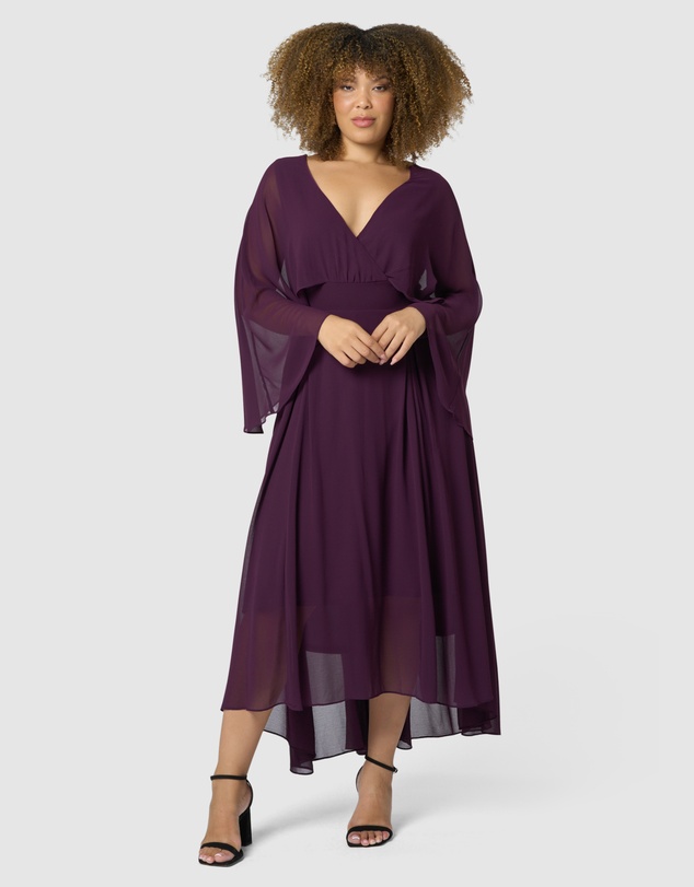 Pink Dusk by Curve Project - Electric Chemistry Cape Maxi Dress