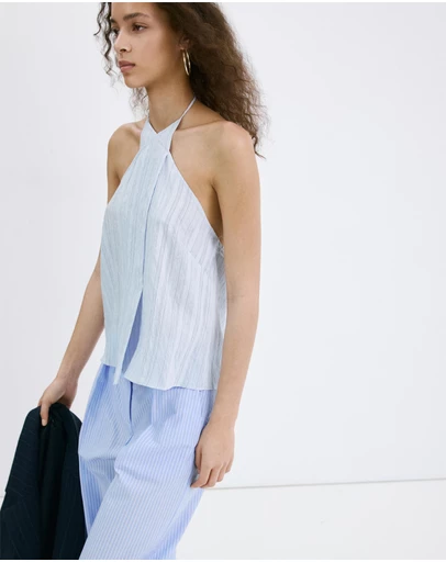 M.N.G - Striped Crossover Top