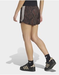 adidas Originals - SNAKE PRINT SATIN SHORTS Womens