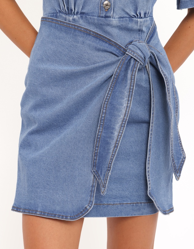 Petal & Pup - Leyton Mini Dress - Denim Chambray