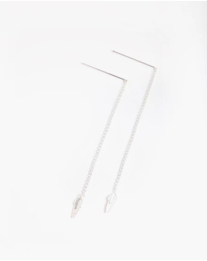 Lovisa - Sterling Silver Faux Feather Thread Through Earrings