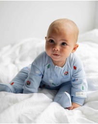 Purebaby - Embroidered Fleece Growsuit -Kids-Babies