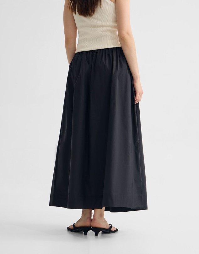 Oxford - Olive Cotton Maxi Skirt