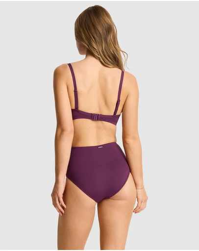 Sea Level - Essentials Edit High Waist Gathered Side Pant Claret