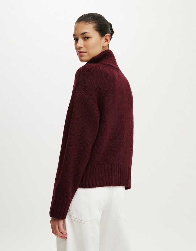 Cotton On - Luxe Funnel Zip Pullover