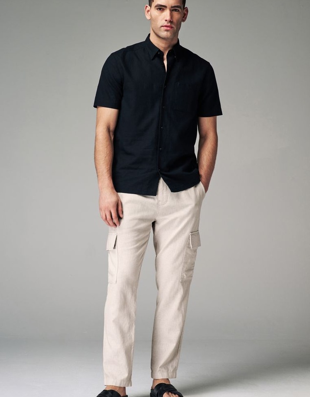NEXT - Linen Cotton Elasticated Drawstring Cargo