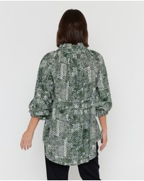 ALEXANDRA - Meeka Blouse Emerald Textured Print