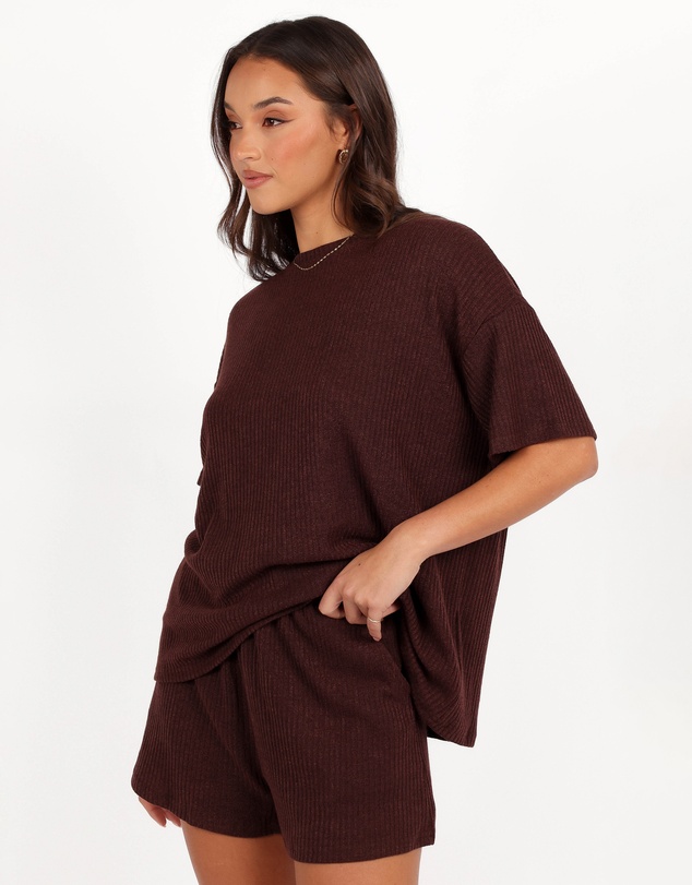 Petal & Pup - Granger Knit Short Set - Chocolate Brown
