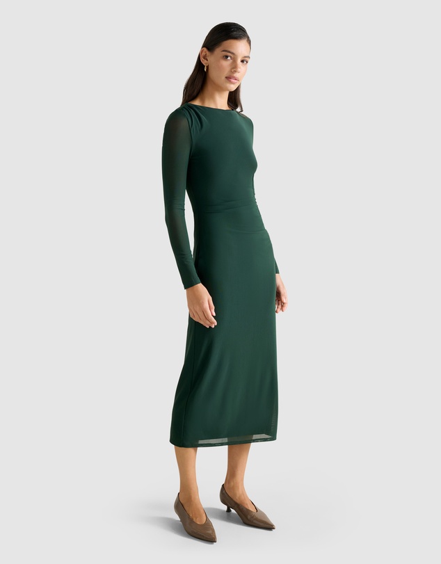Forever New - Ally Long Sleeves Mesh Midi Dress