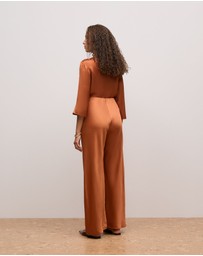 Trenery - Satin Bias Cut Pant in Sierra
