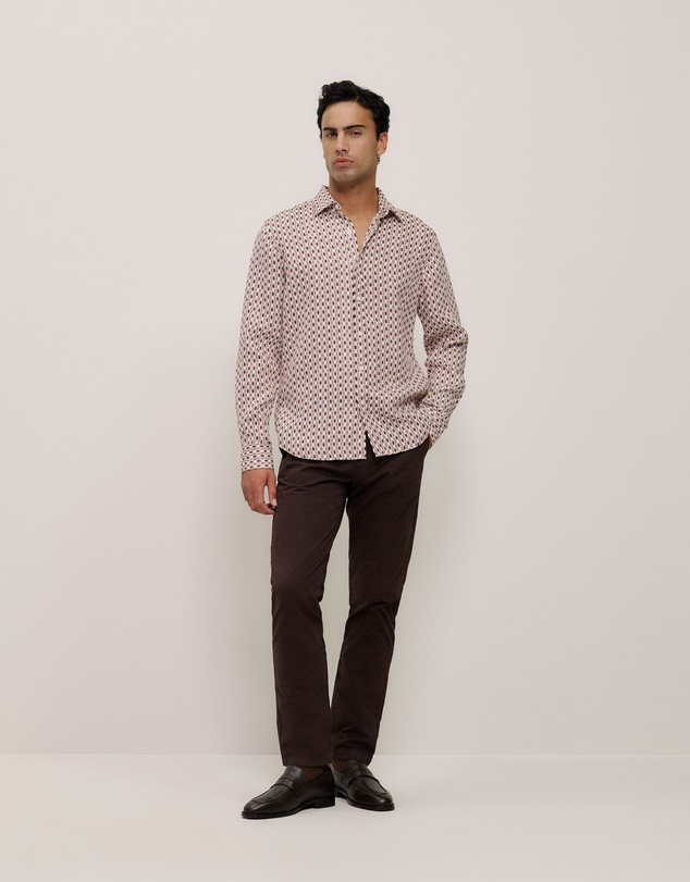 Trenery - Terran Linen Long Sleeve Shirt in Redwood