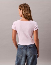 Calvin Klein Jeans - Woven Monogram Logo Slim T-Shirt