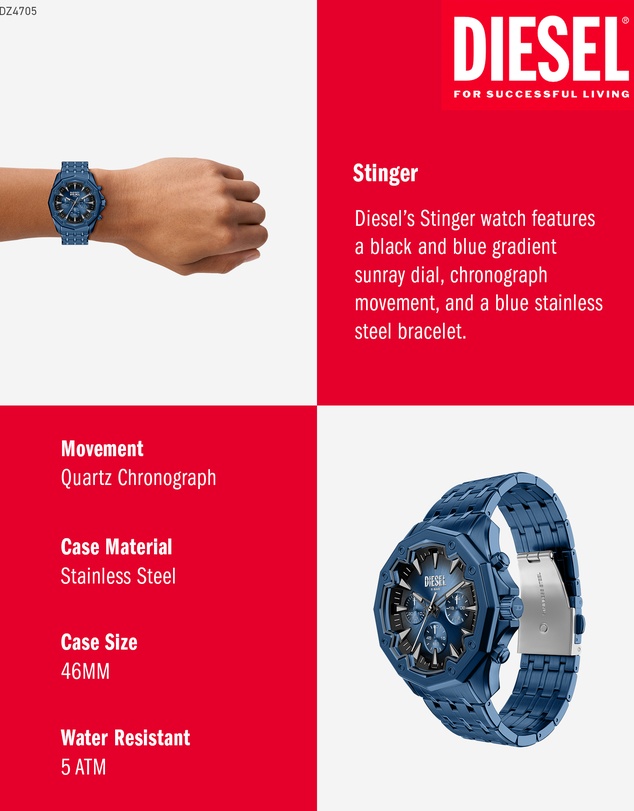 Diesel - Stinger Blue Chronograph Watch