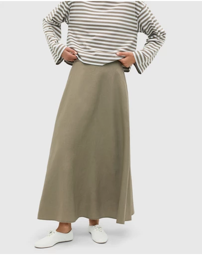 Seed Heritage - Core Linen Midi Skirt