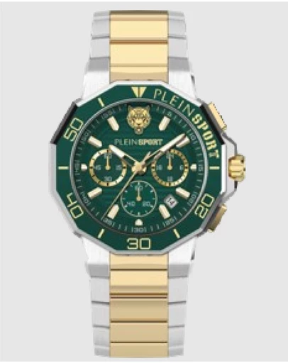 Plein Sport - Plein Titan Watch 46mm Green Dial and Silver-tone Bracelet