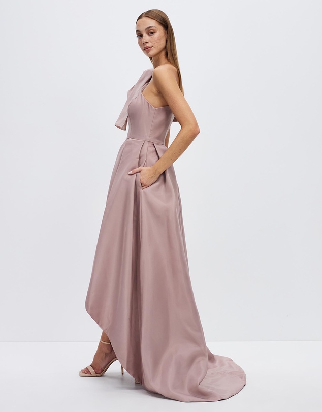 Bariano - Joesephine Bow Hi-Low Ballgown