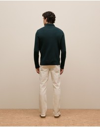 Trenery - Merino Half Zip in Pine Green