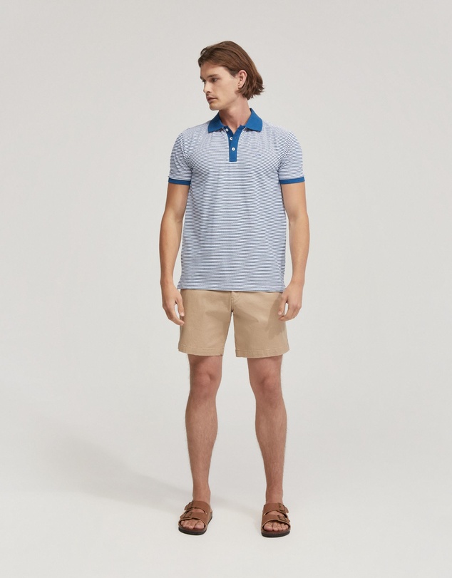 Oxford - Mack Cotton Pique Striped Polo
