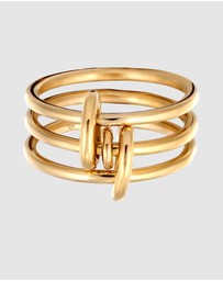 Elli Jewelry - Ring Trio 925 Sterling Silver Gold-Plated