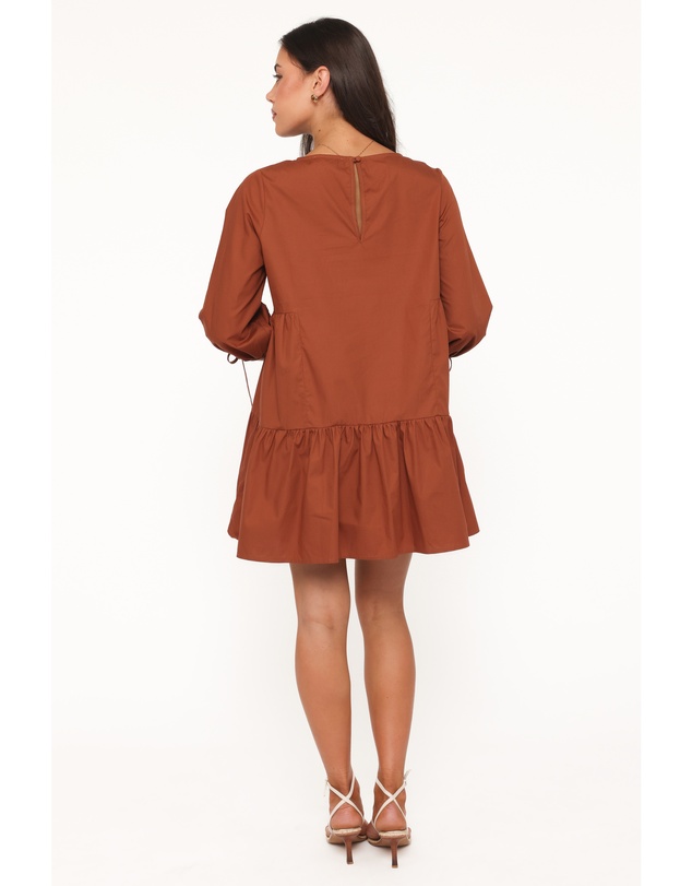 Petal & Pup - Arthur Long Sleeve Mini Dress - Camel