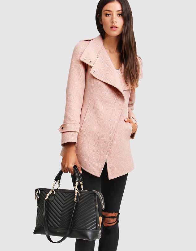 Belle & Bloom - Bad Girl Wool Blend Moto Coat