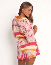 Petal & Pup - Aria Tie Waist Playsuit - Pink Palm