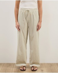 Atmos&Here - Elis Cotton Pants With Drawstring Detail At Waist