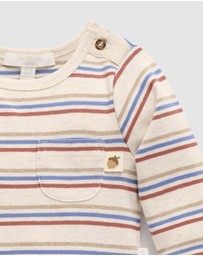 Purebaby - Striped Bodysuit -Kids-Babies