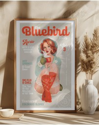 Olive et Oriel - The Bluebird Daily Vintage Pin Up Ski by The Whiskey Ginger Art Print