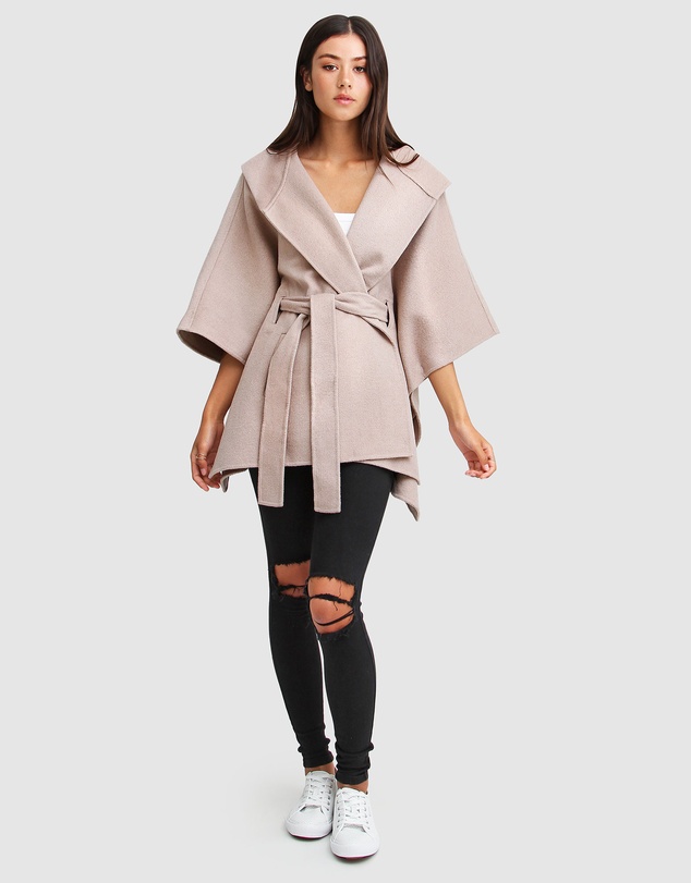 Belle & Bloom - Jackson Landing Wool Blend Cape Coat
