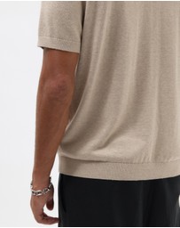 AERE - Silk Blend Smooth Knit Polo