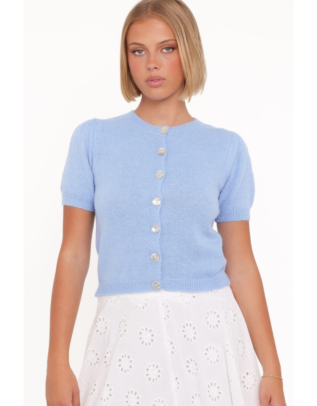 Petal & Pup - Zena Puff Sleeve Cardigan - Cornflower Blue